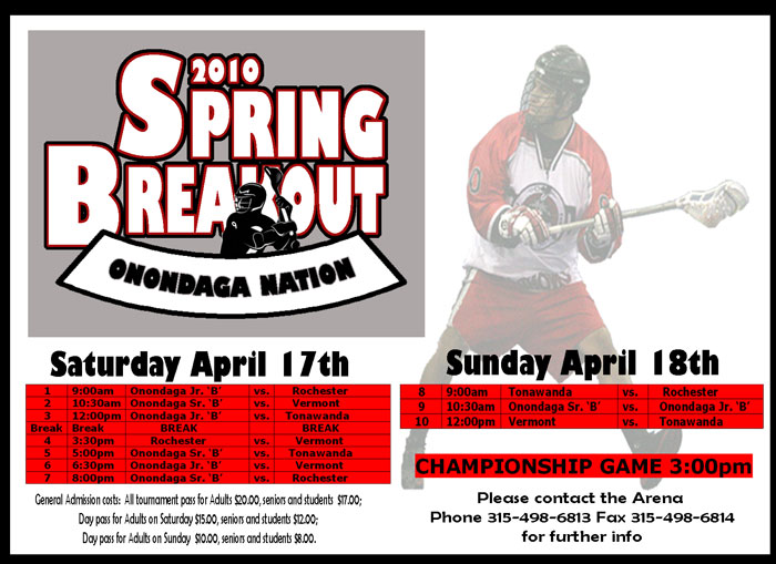 Spring Breakout Tournament Onondaga Redhawks Lacrosse